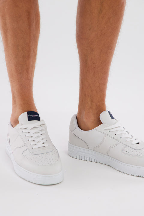 White perforated leather sneakers - Image 2