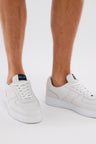 White perforated leather sneakers