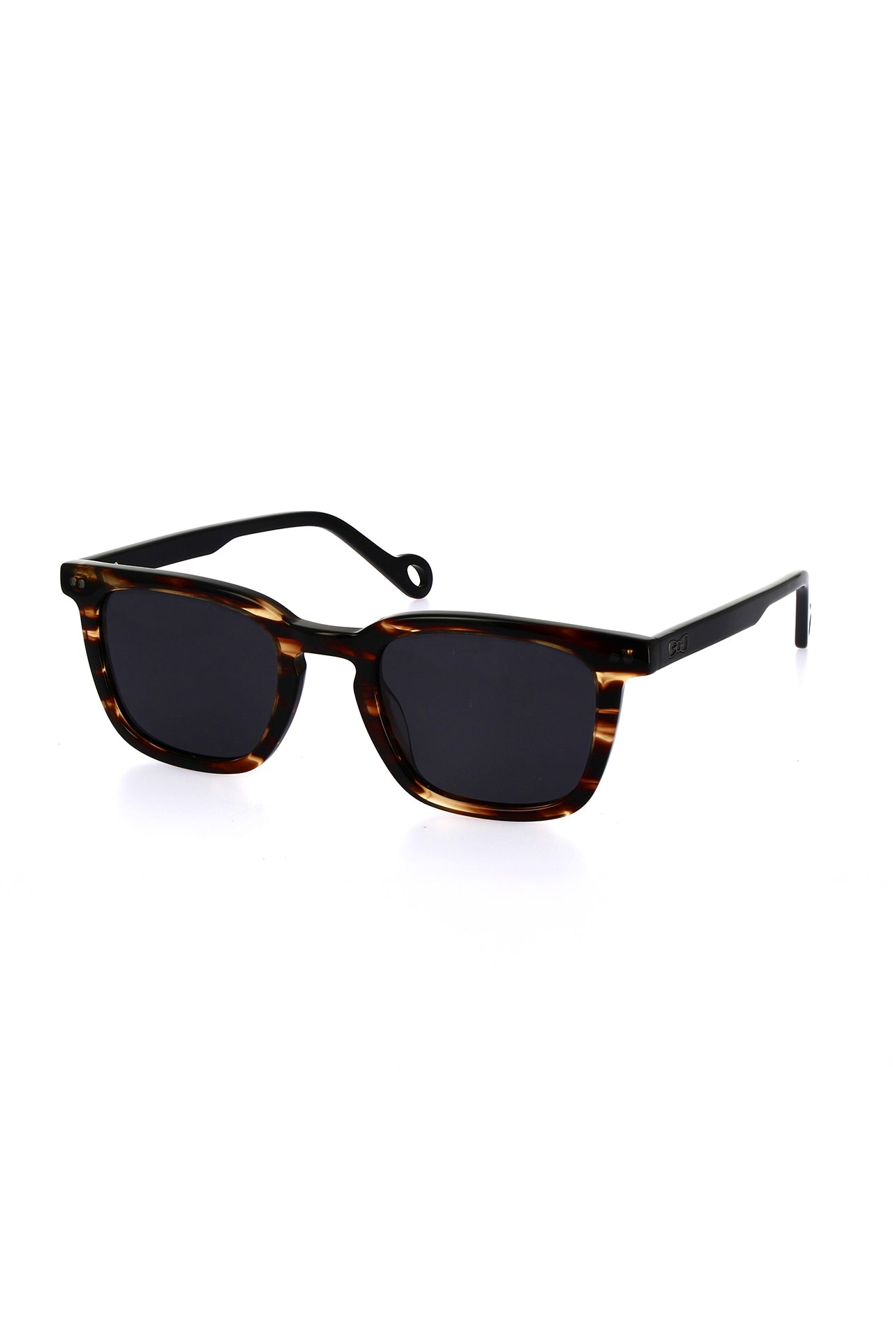 XV de France rectangular sunglasses in black tortoiseshell acetate