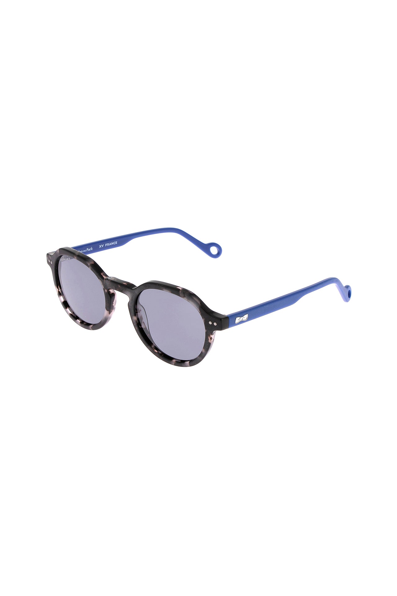 Lunettes de soleil rondes en acétate écaille grises et bleues XV de France