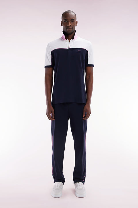 Straight-cut navy cotton interlock jogging pants - Image 1