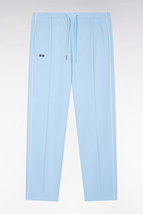 Straight-cut sky blue cotton interlock jogging pants - Image 2