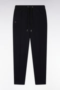 Pantalon jogging en coton interlock noir coupe droite