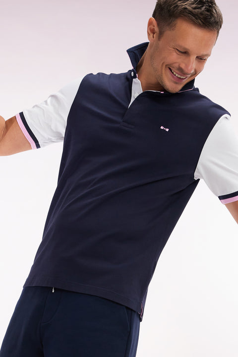 Straight-cut short-sleeved rugby shirt in white cotton jersey with bow tie embroidery - Image 3