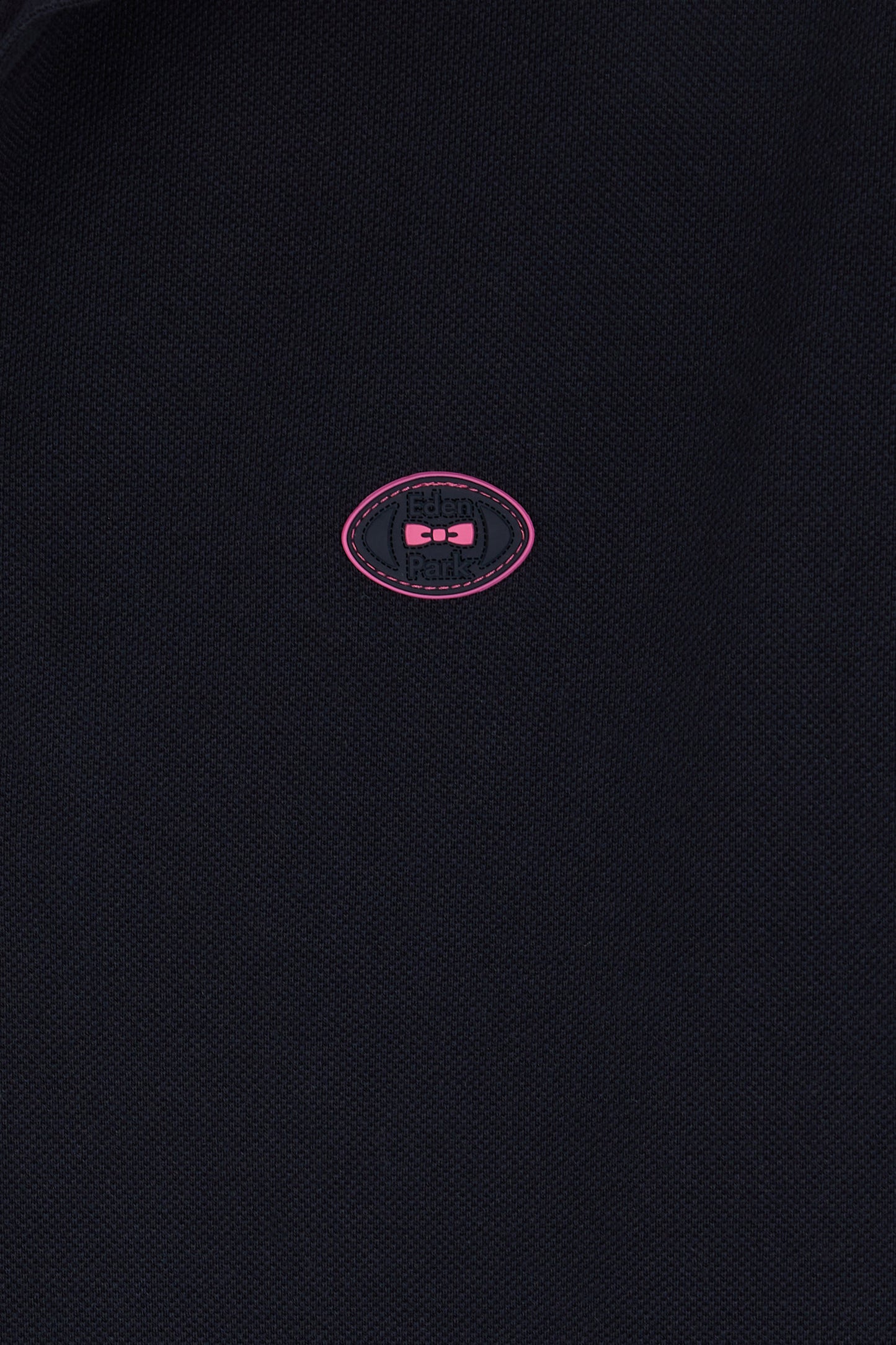 Relaxed-fit short-sleeved polo shirt in pink cotton with colorful accents
