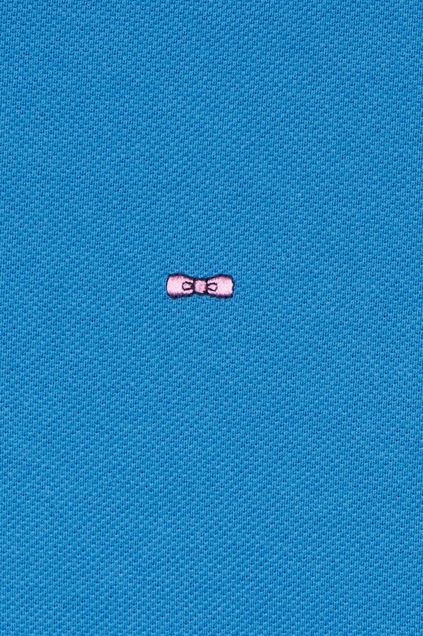 Straight-fit short-sleeved polo shirt in blue Pima cotton