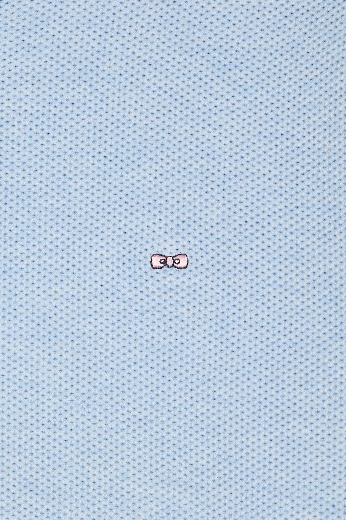 Straight-fit sky blue honeycomb cotton crew neck jumper