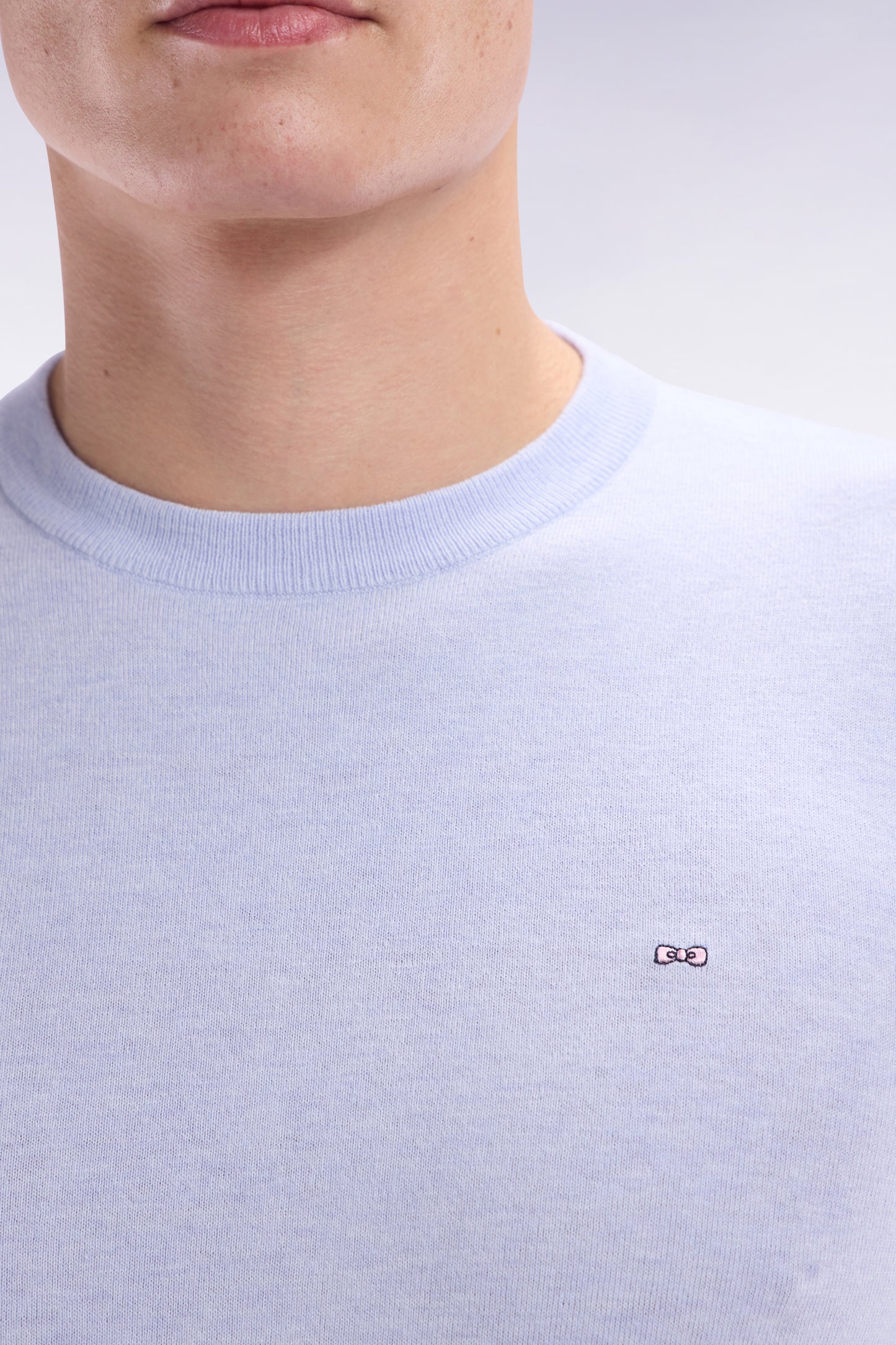 Straight-fit grey cotton-silk blend crewneck jumper