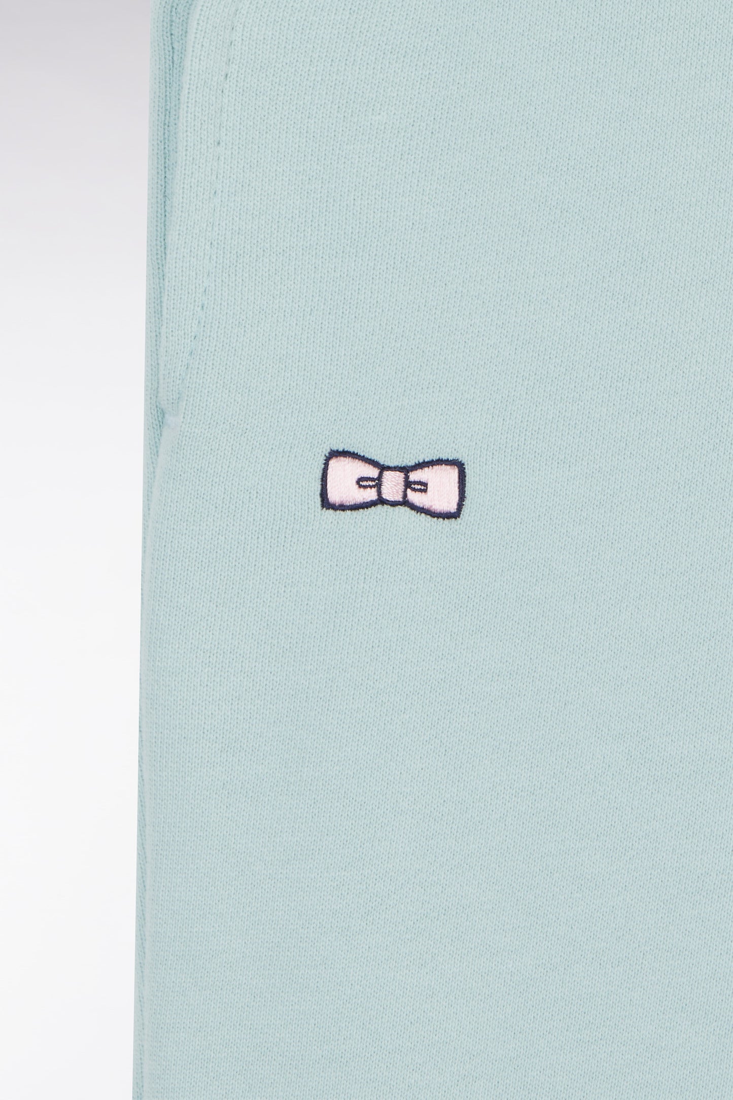 Straight-fit sea green cotton fleece shorts