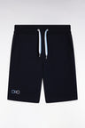 Relaxed-fit navy cotton fleece jogger shorts