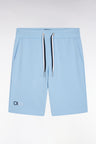 Relaxed-fit sky blue cotton fleece jogger shorts