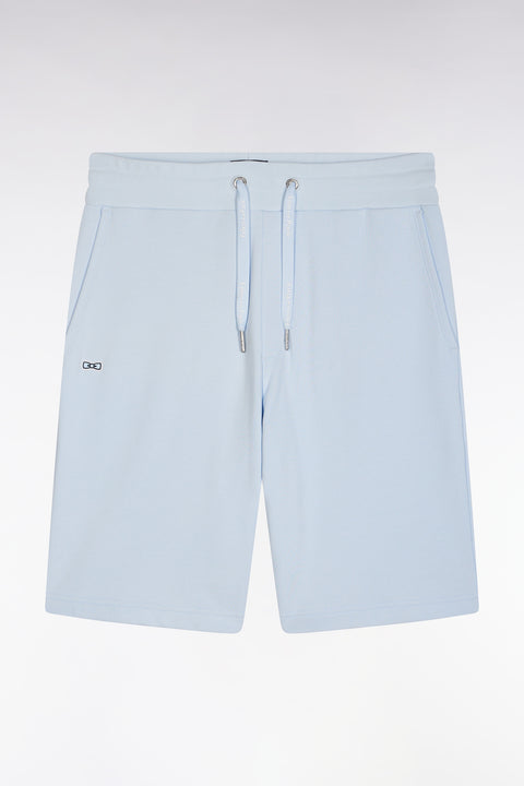 Relaxed fit sky blue cotton fleece shorts - Image 2