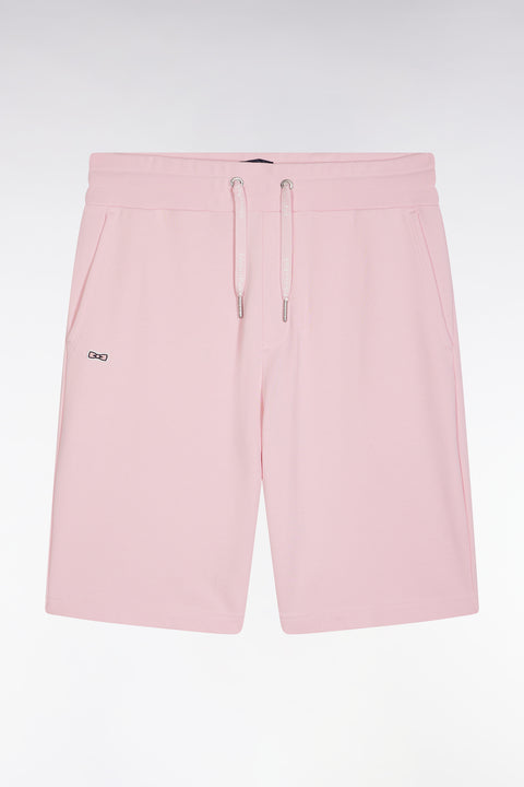 Relaxed fit pink cotton fleece shorts - Image 2