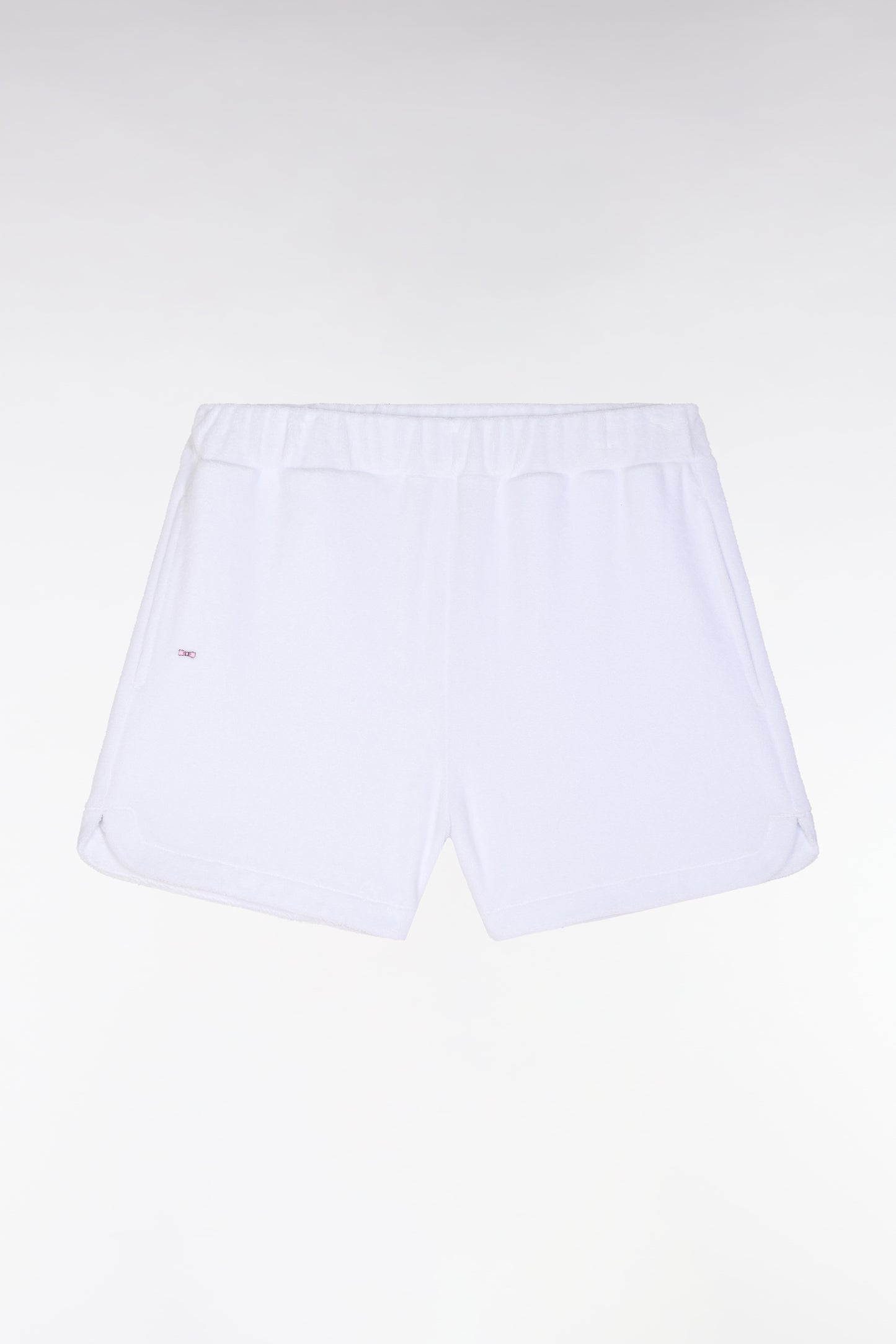 Short en molleton coton mélangé blanc coupe droite