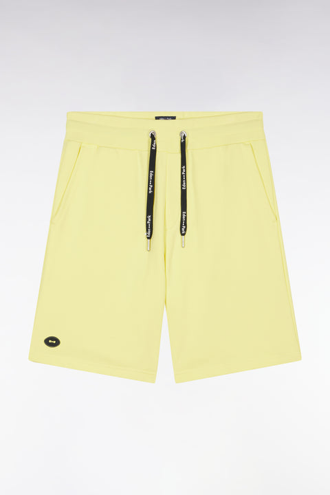 Relaxed-fit yellow cotton fleece shorts - Image 2