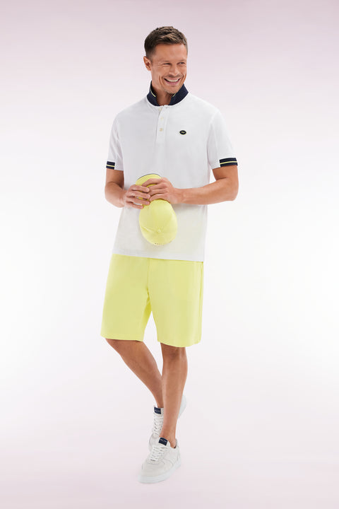 Relaxed-fit yellow cotton fleece shorts - Image 3