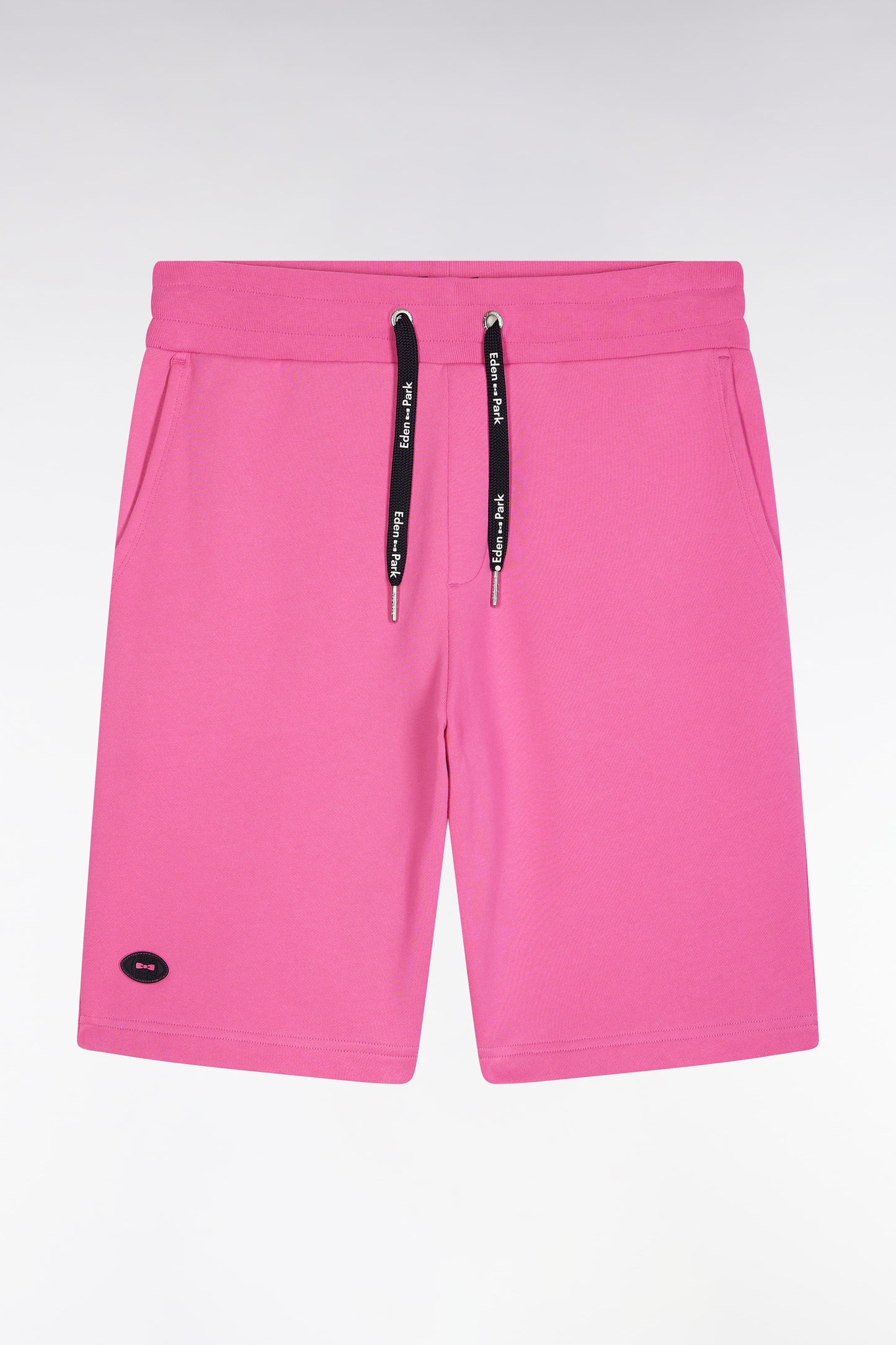 Relaxed-fit pink cotton fleece shorts