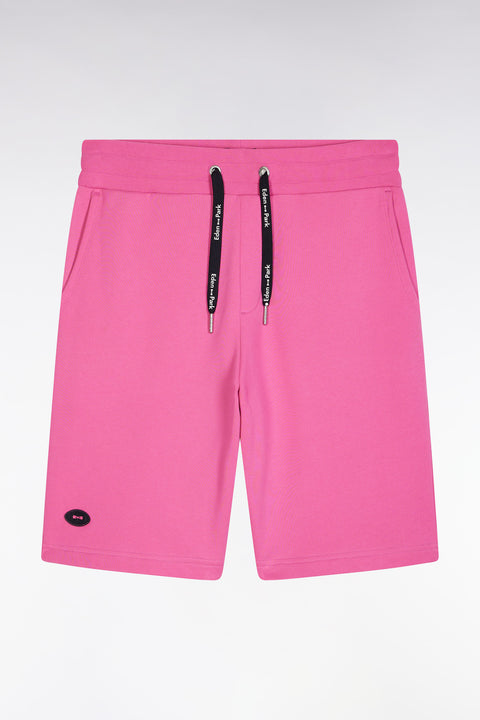 Relaxed-fit pink cotton fleece shorts - Image 2