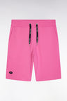 Relaxed-fit pink cotton fleece shorts