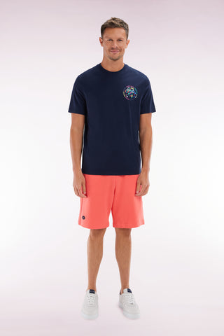 Relaxed-fit oral cotton fleece shorts