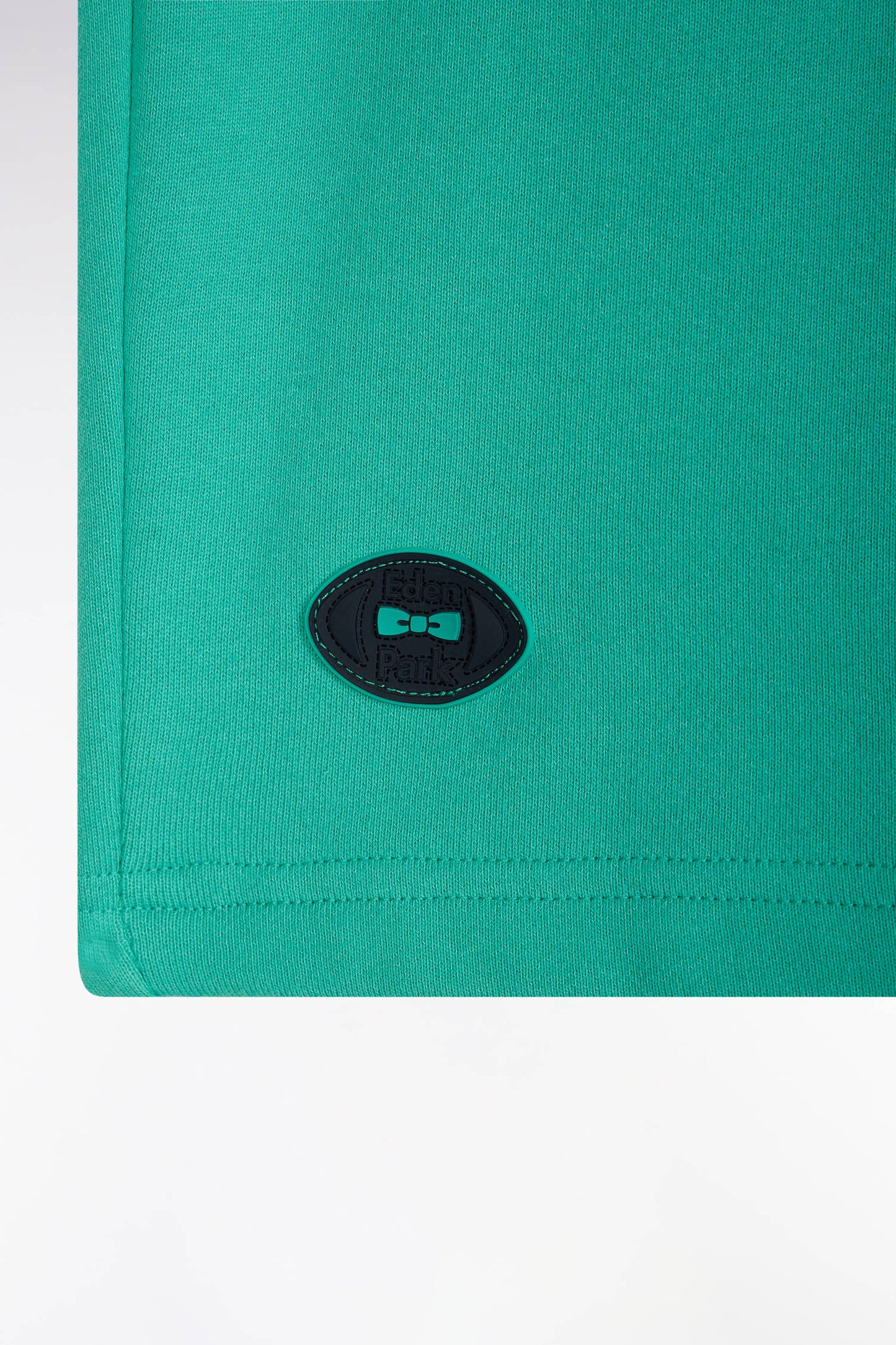 Relaxed-fit green cotton fleece shorts