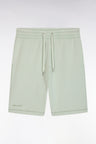 Relaxed-fit light green cotton fleece shorts