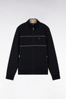 Black cotton-blend zip-up sweatshirt