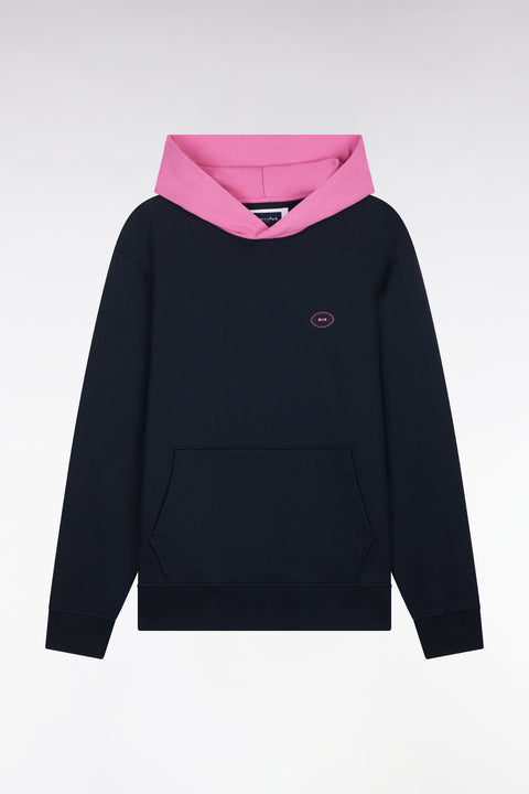 Relaxed-fit two-tone pink cotton fleece sweatshirt - Image 2