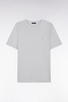Straight-fit light grey short-sleeved T-shirt