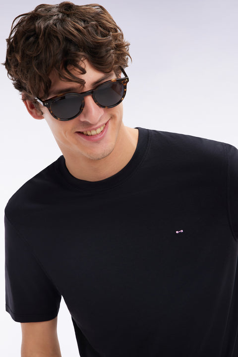 Straight-fit black short-sleeved T-shirt - Image 3