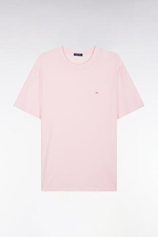 Straight-fit pink short-sleeved T-shirt