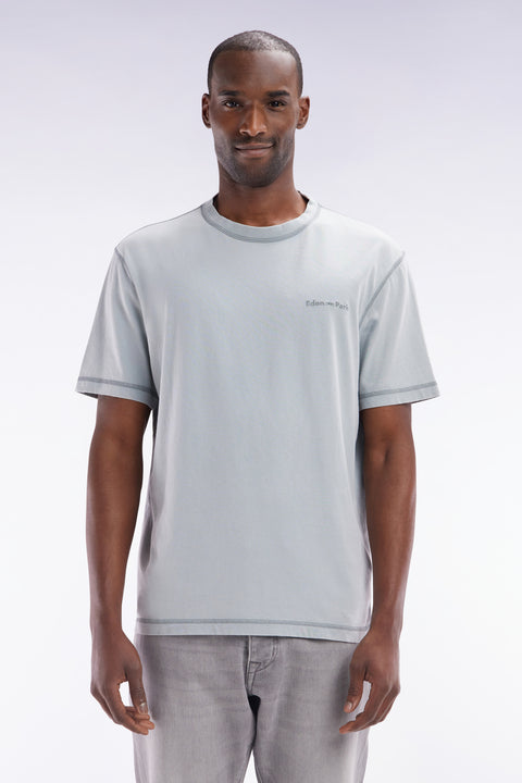 Relaxed-fit grey overdyed cotton T-shirt - Image 1