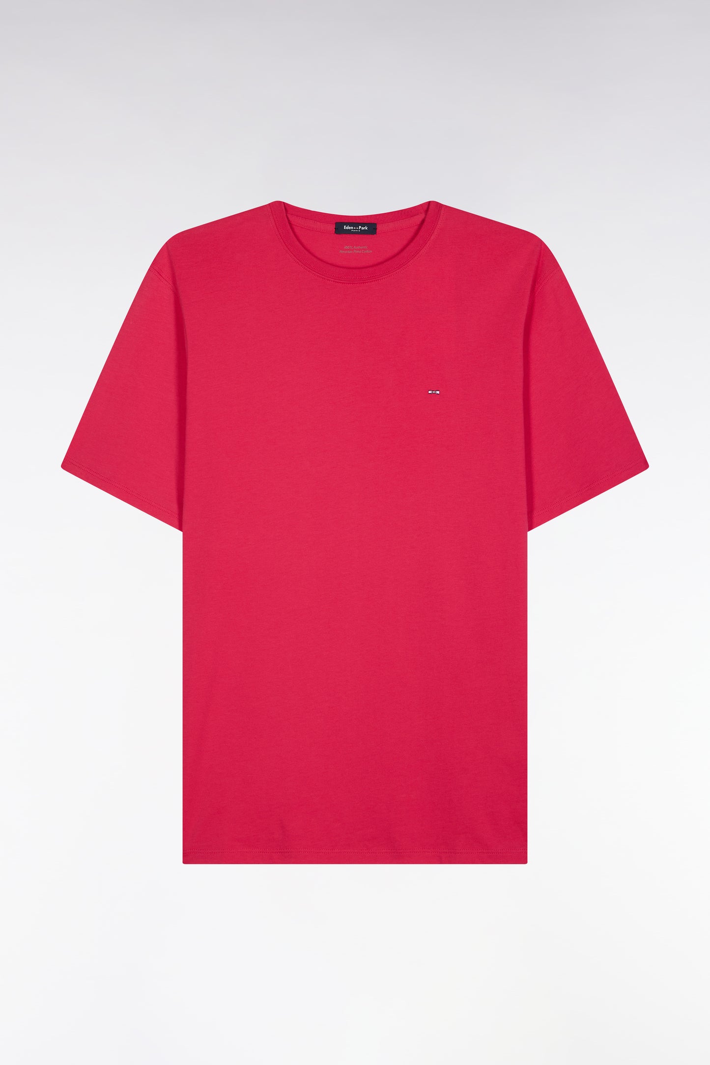 Straight-fit fuchsia Pima cotton T-shirt