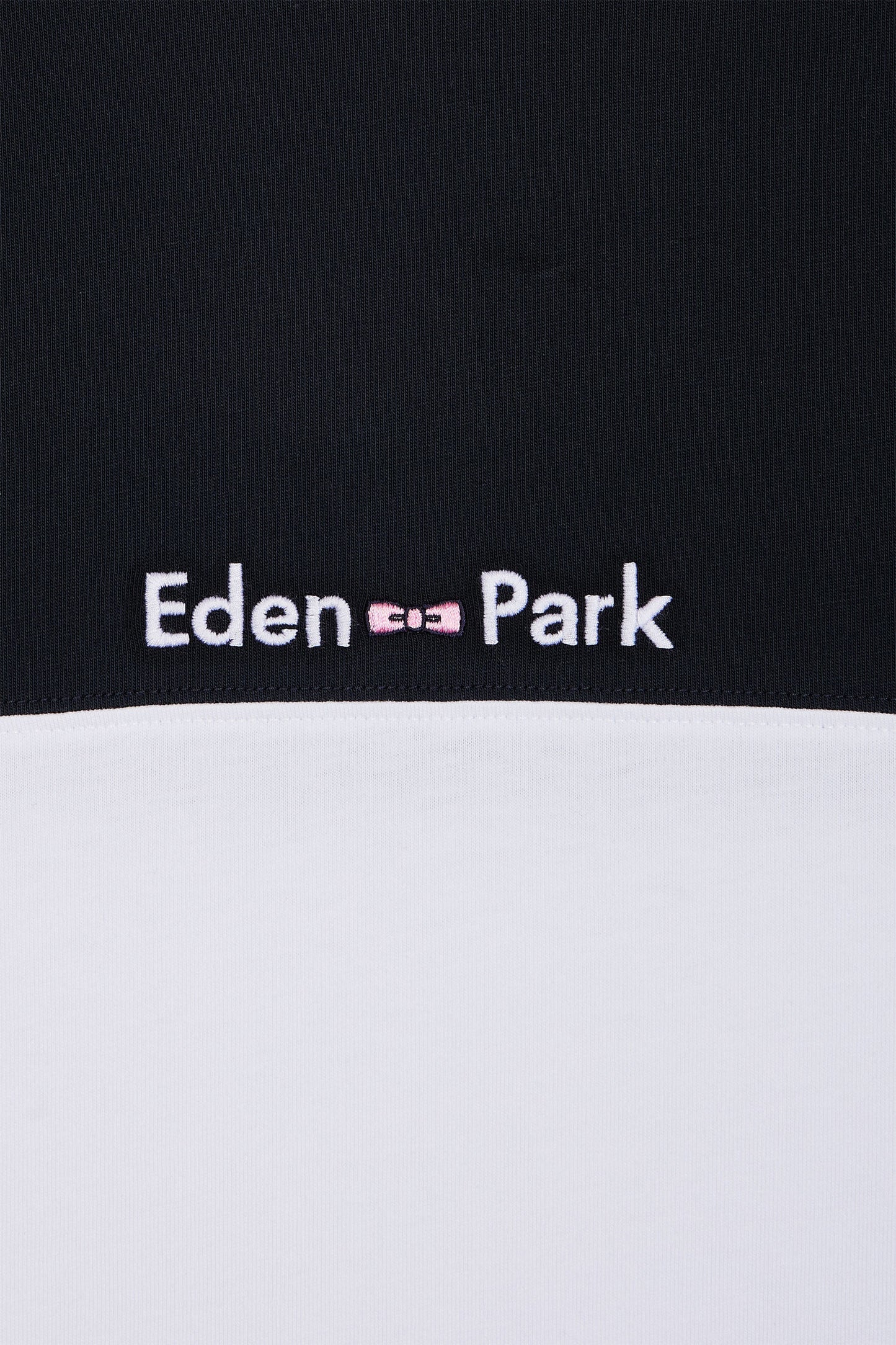 Straight-fit two-tone white embroidered cotton T-shirt