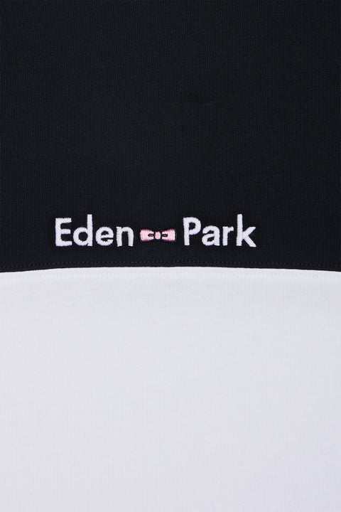 Straight-fit two-tone white embroidered cotton T-shirt - Image 2