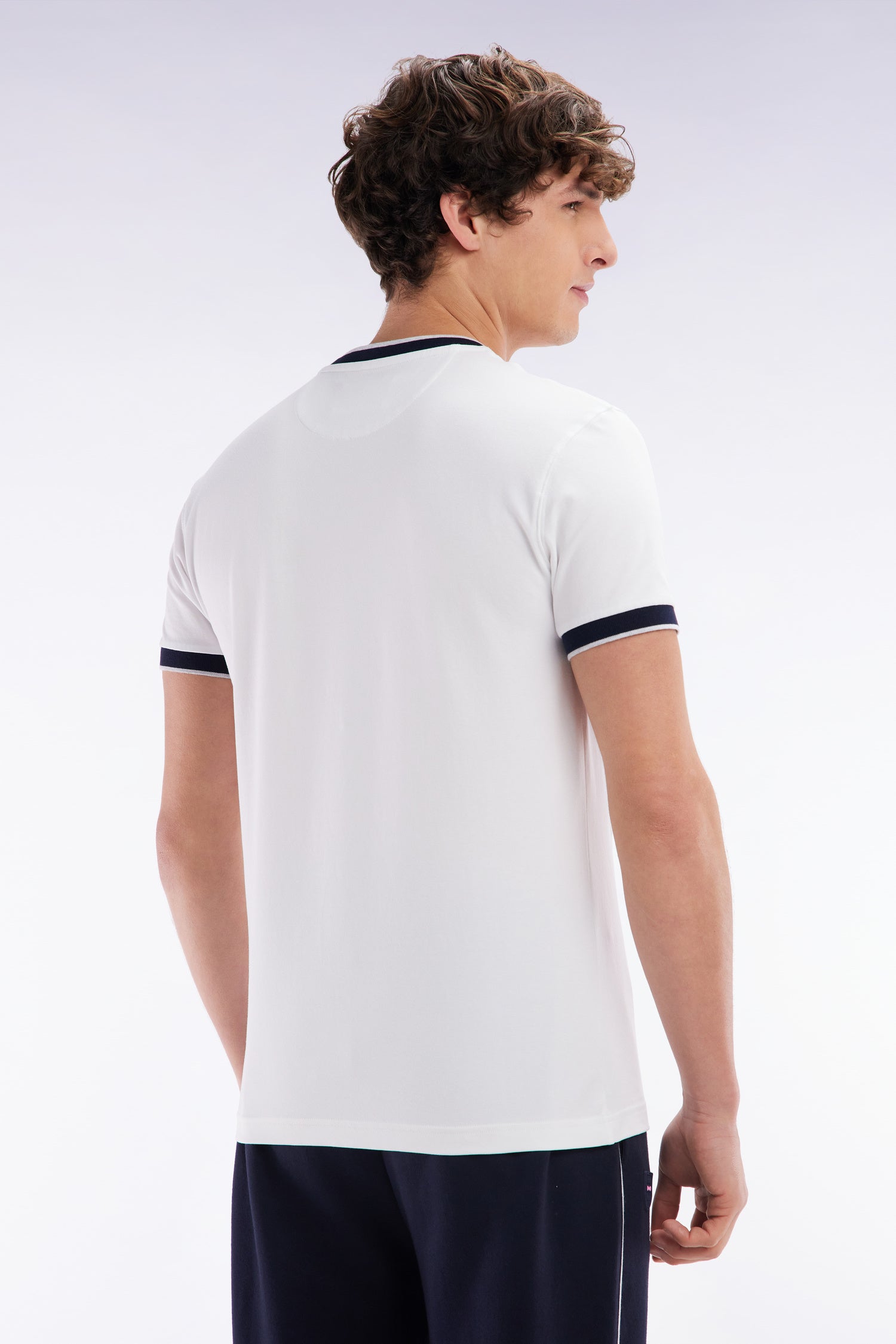 T-shirt en coton stretch blanc coupe ajustée