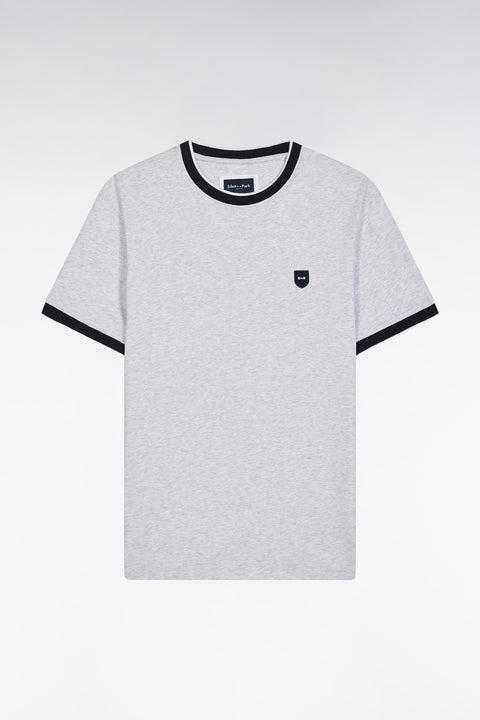 Slim-fit grey stretch cotton T-shirt - Image 2