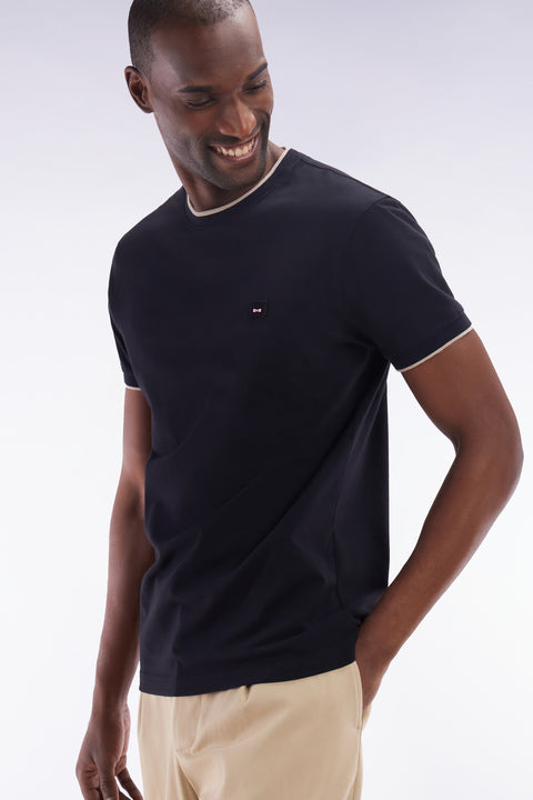 Slim-fit black stretch cotton T-shirt - Image 3
