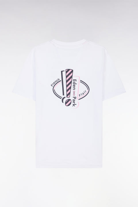 Straight-fit screen-printed white cotton T-shirt - Image 2