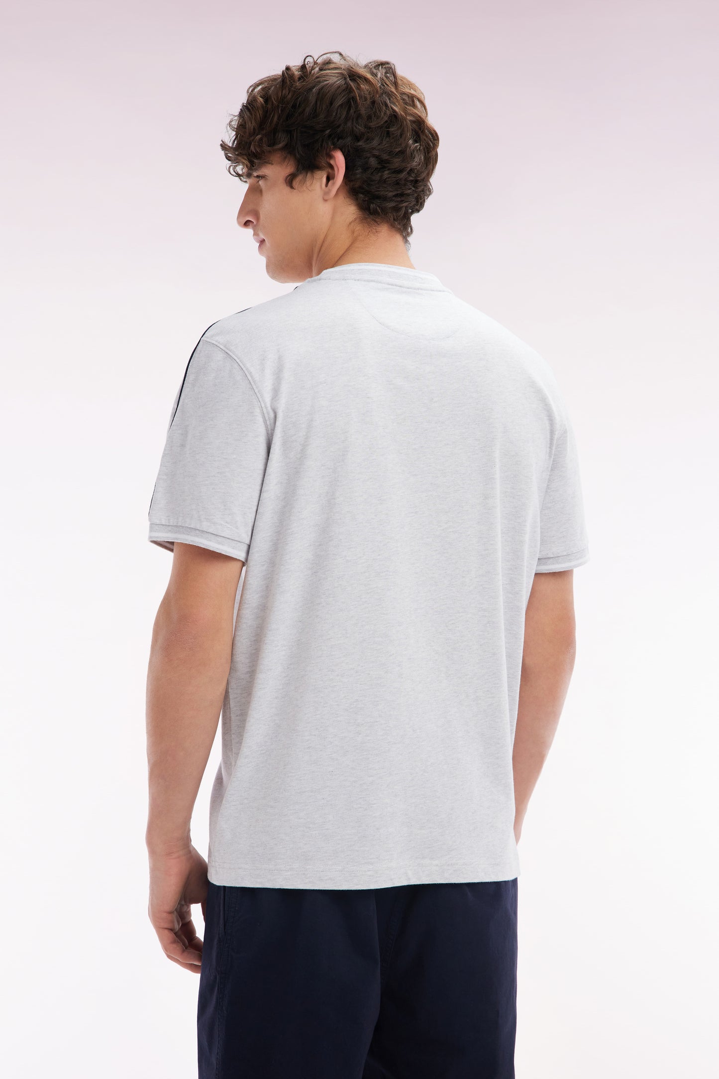 T-shirt en coton gris coupe décontractée