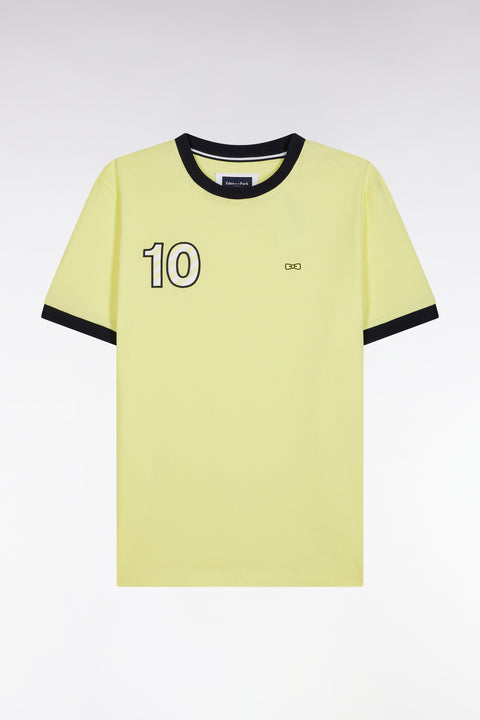 Yellow cotton T-shirt, embroidery 10, relaxed fit - Image 2