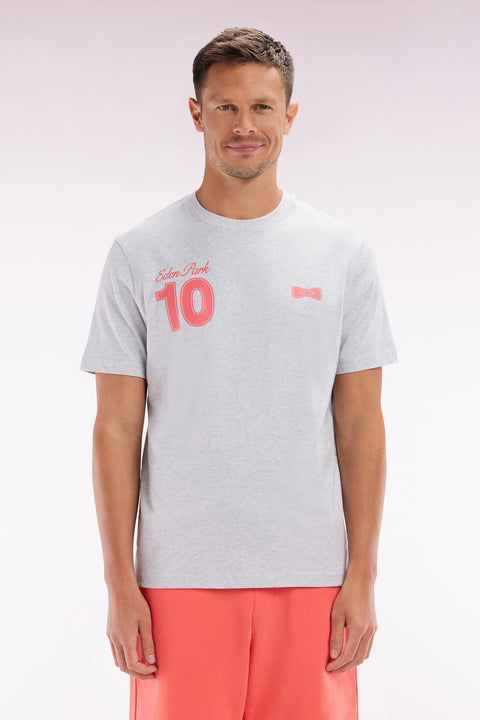 Grey and red cotton T-shirt 10, relaxed fit - Image 1