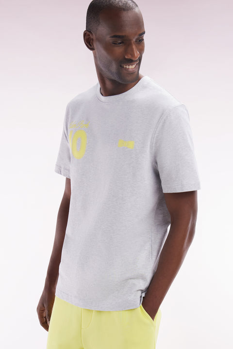 T-shirt 10 in grey and yellow cotton, relaxed fit - Image 3