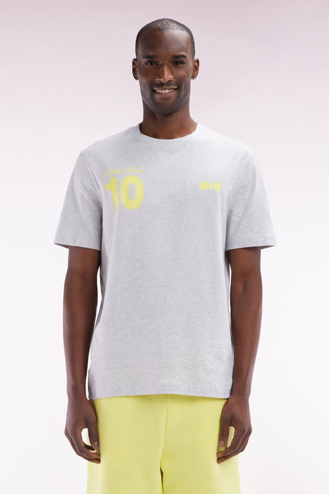 T-shirt 10 in grey and yellow cotton, relaxed fit - Image 1