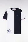 XV de France two-tone T-shirt in white cotton, straight cut