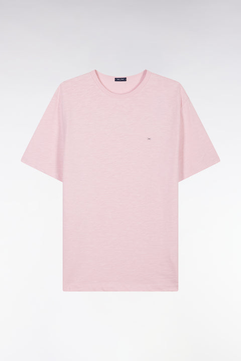 Straight pink cotton jersey t-shirt straight cut - Image 2