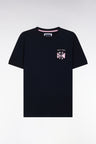 Navy cotton T-shirt with 6 Nations crest, straight cut