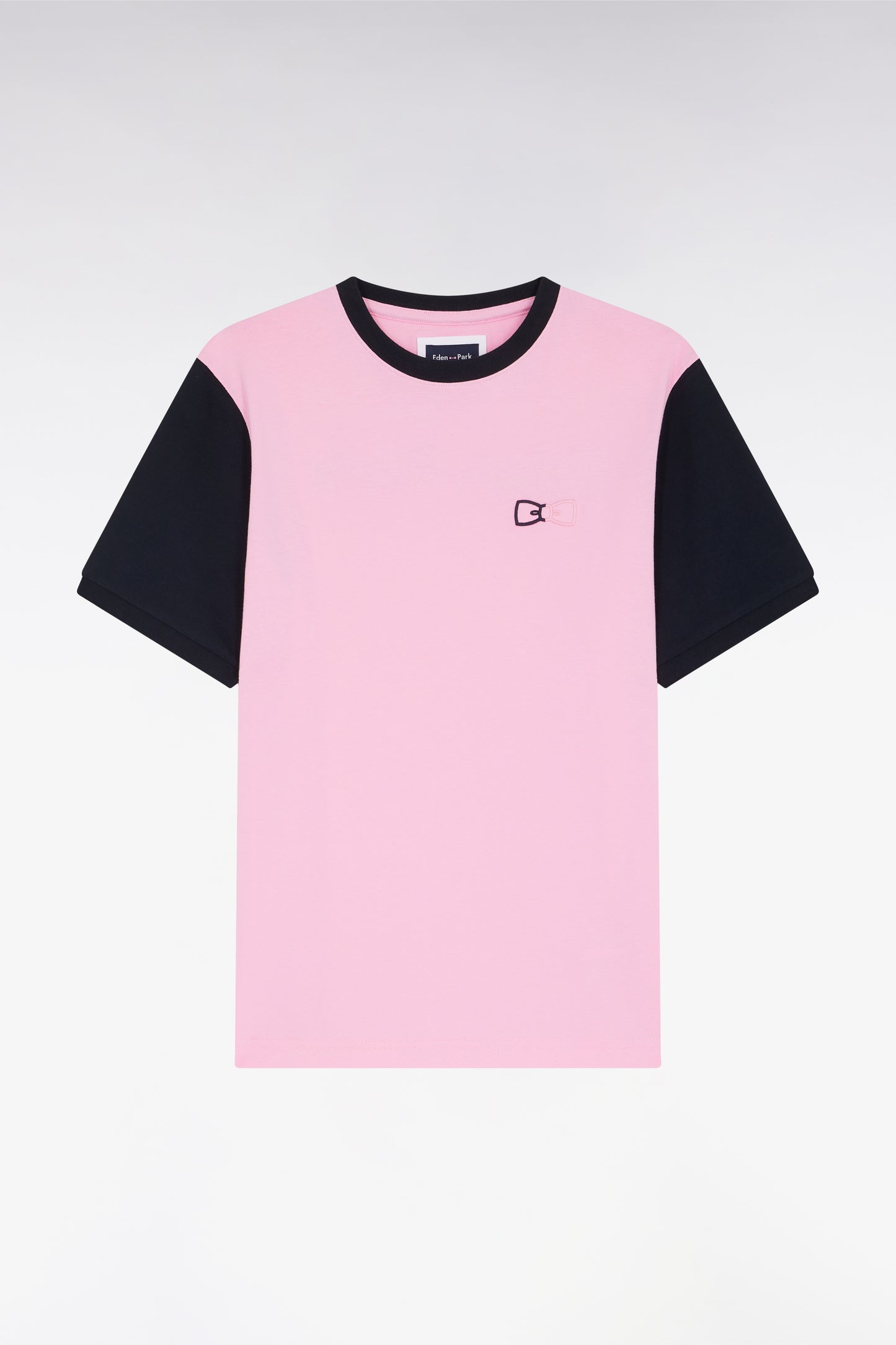 Relaxed fit pink cotton short-sleeved T-shirt