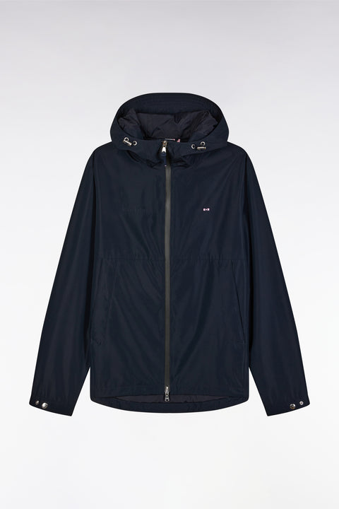 Soft Touch polyamide windproof jacket with navy hood - Image 2