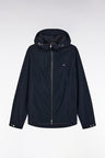 Soft Touch polyamide windproof jacket with navy hood